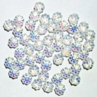 50 9mm Transparent Crystal AB Glass Daisy Beads